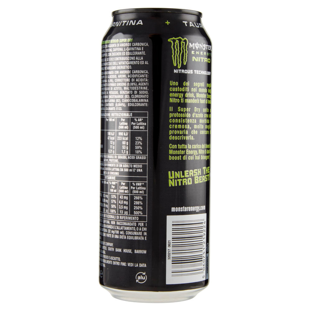 BEVANDA ENERGY DRINK MONSTER NITRO SUPER DRY LATTINA ML 500 - 1