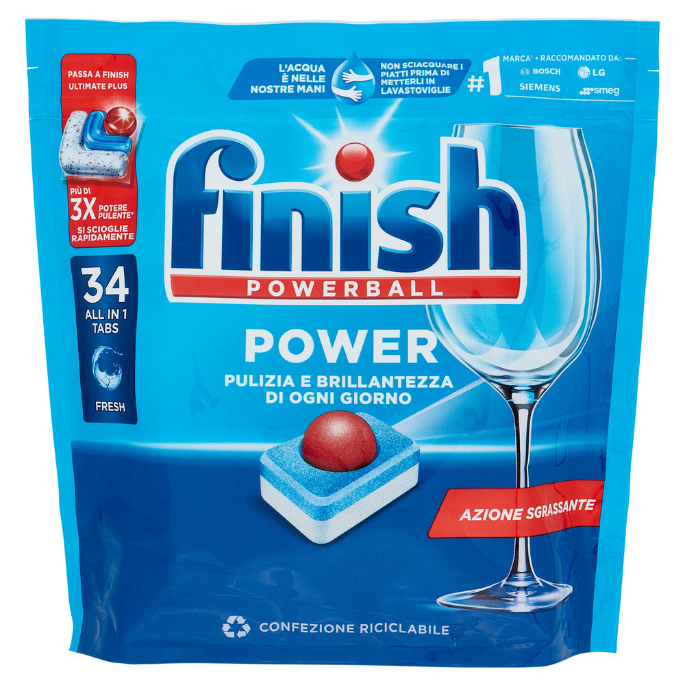 DETERSIVO LAVASTOVIGLIE FINISH POWER ALL IN 1 REGULAR 34PZ KG 0,544 - 5