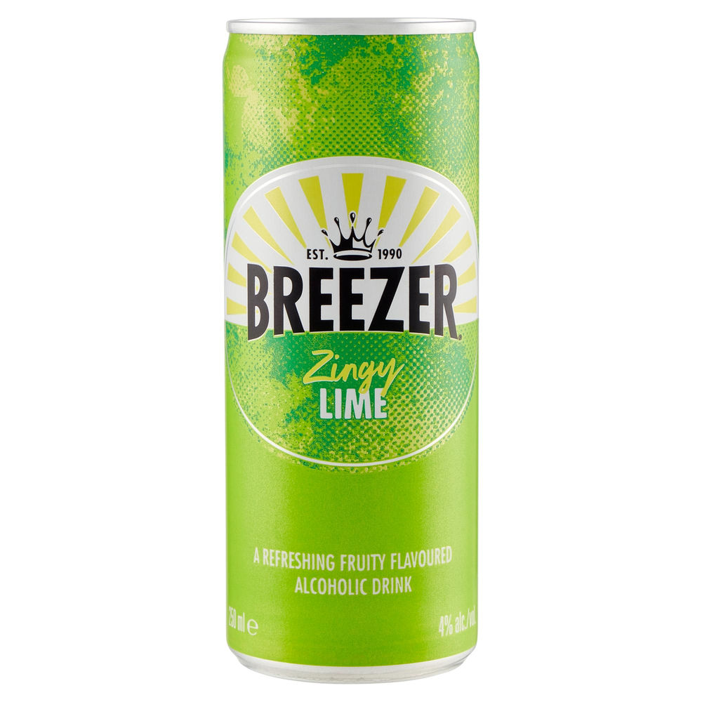 Ready to drink bacardi breezer lime 4 gradi lattina ml 250