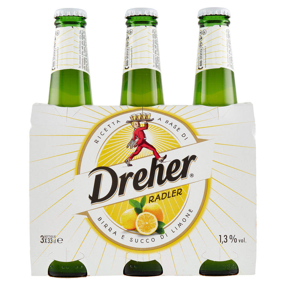 BIRRA DREHER RADLER LEMON 1,3 GRADI CLUSTER ML 330 X 3 - 1