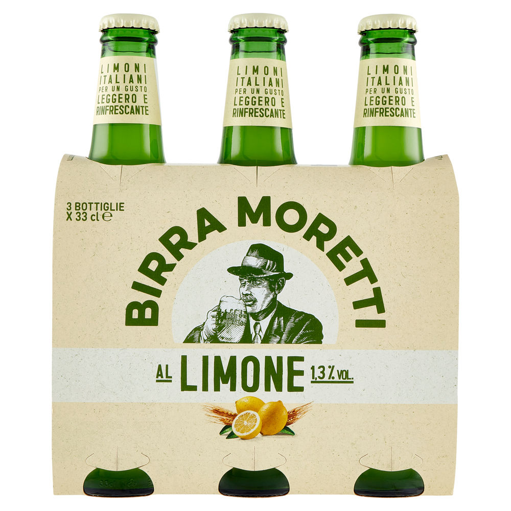 BIRRA MORETTI RADLER LIMONE 1,3 GRADI CLUSTER ML 330 X 3 - 0