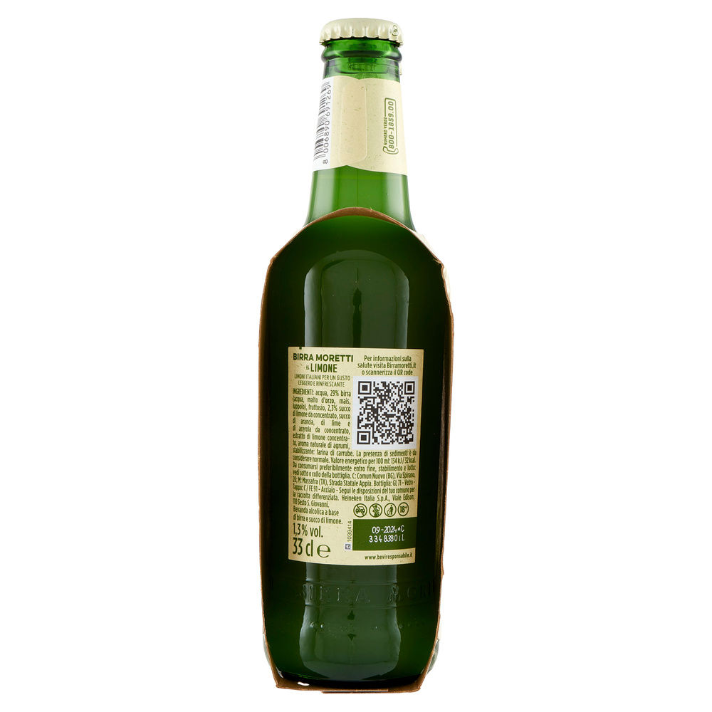 BIRRA MORETTI RADLER LIMONE 1,3 GRADI CLUSTER ML 330 X 3 - 6