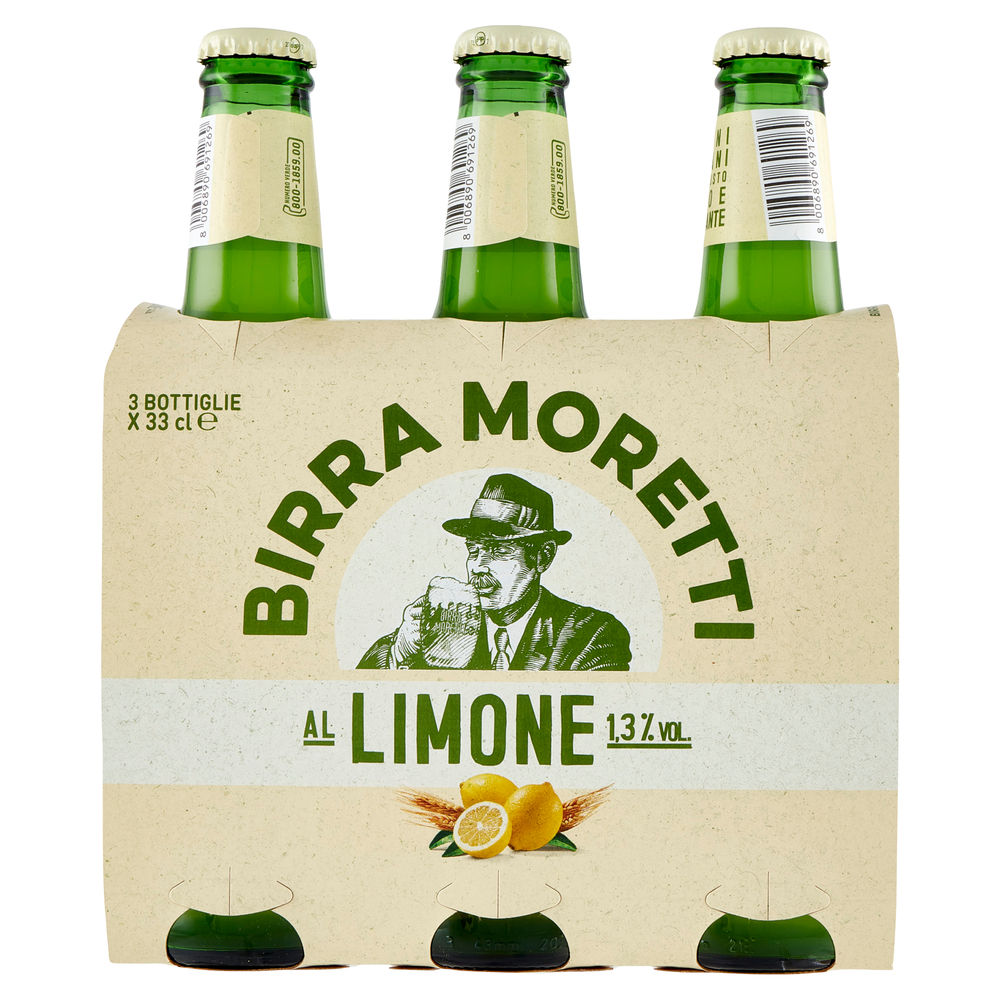 BIRRA MORETTI RADLER LIMONE 1,3 GRADI CLUSTER ML 330 X 3 - 1