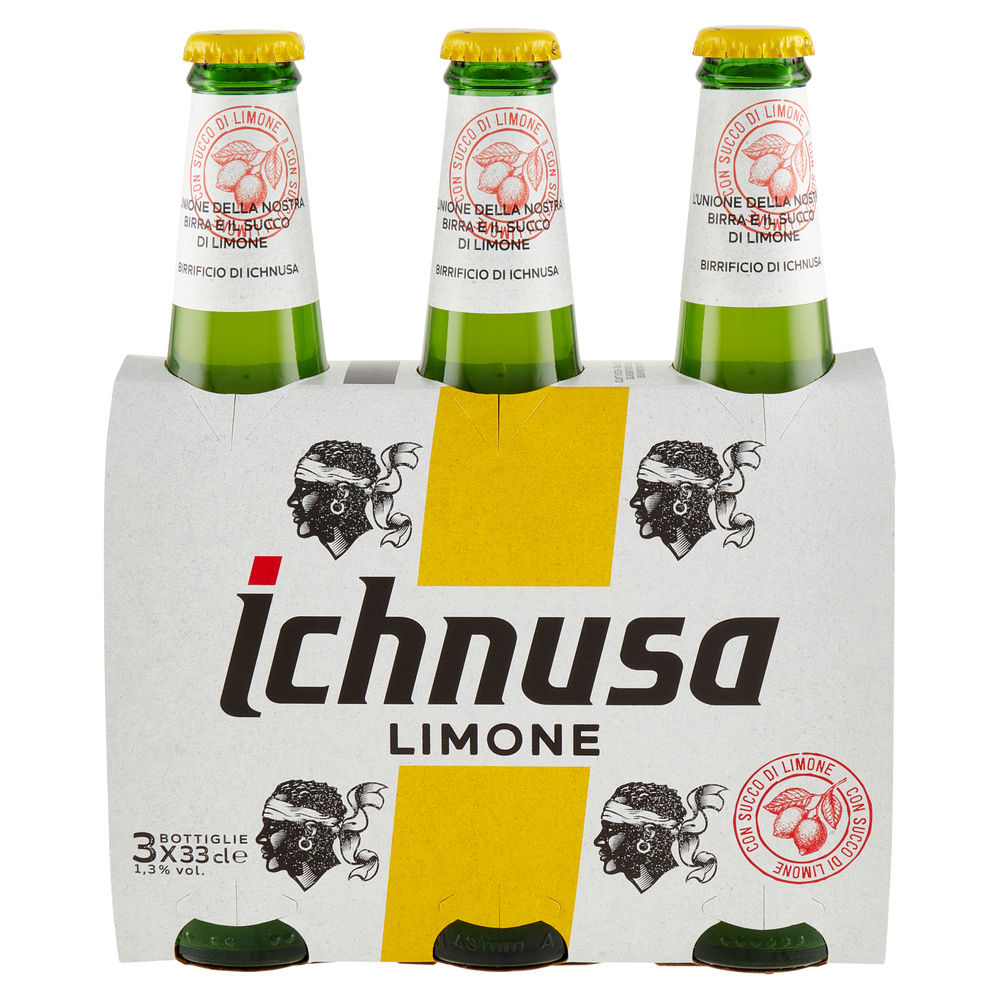 BIRRA ICHNUSA LIMONE RADLER 1,3 GRADI CLUSTER ML 330 X 3 - 6