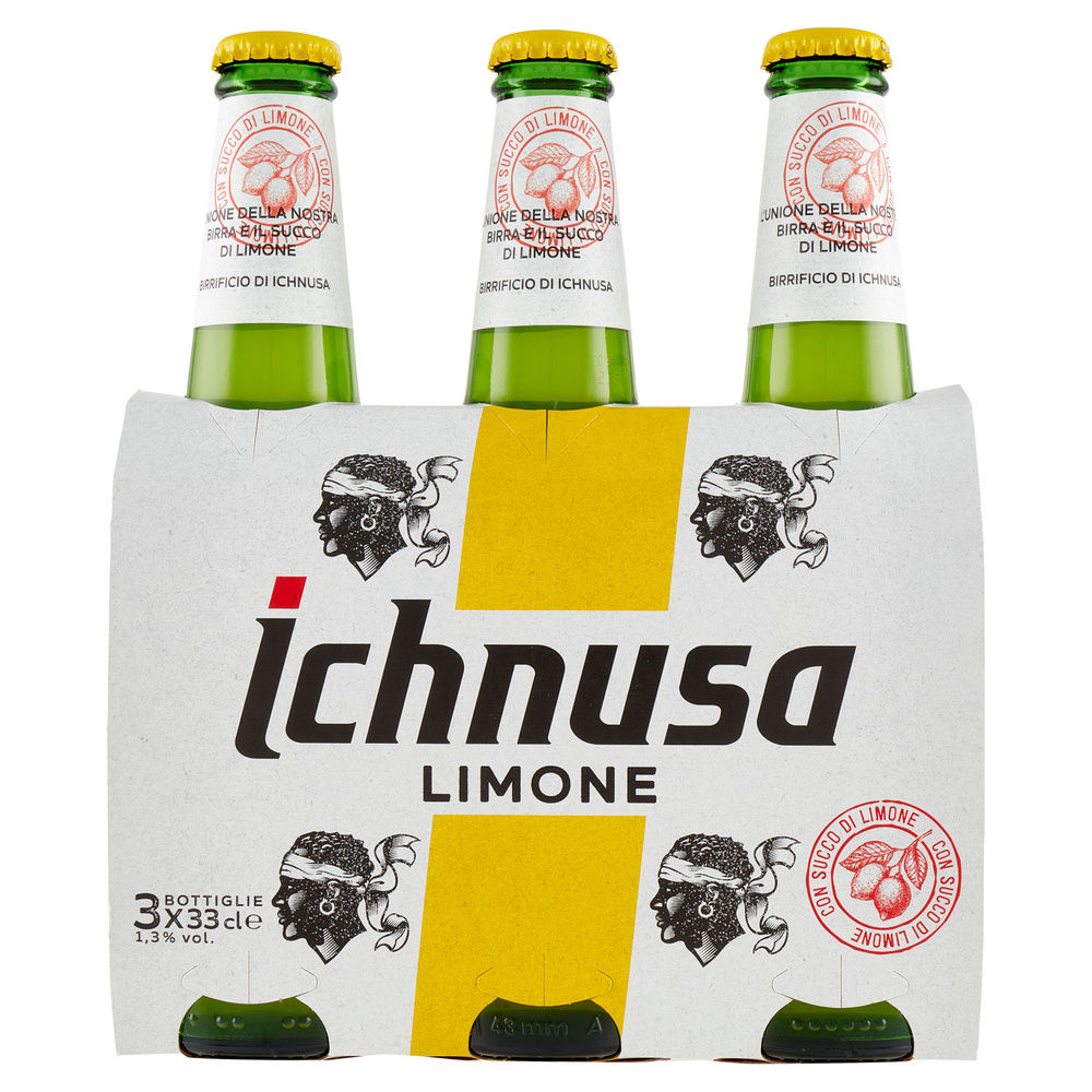 BIRRA ICHNUSA LIMONE RADLER 1,3 GRADI CLUSTER ML 330 X 3 - 2