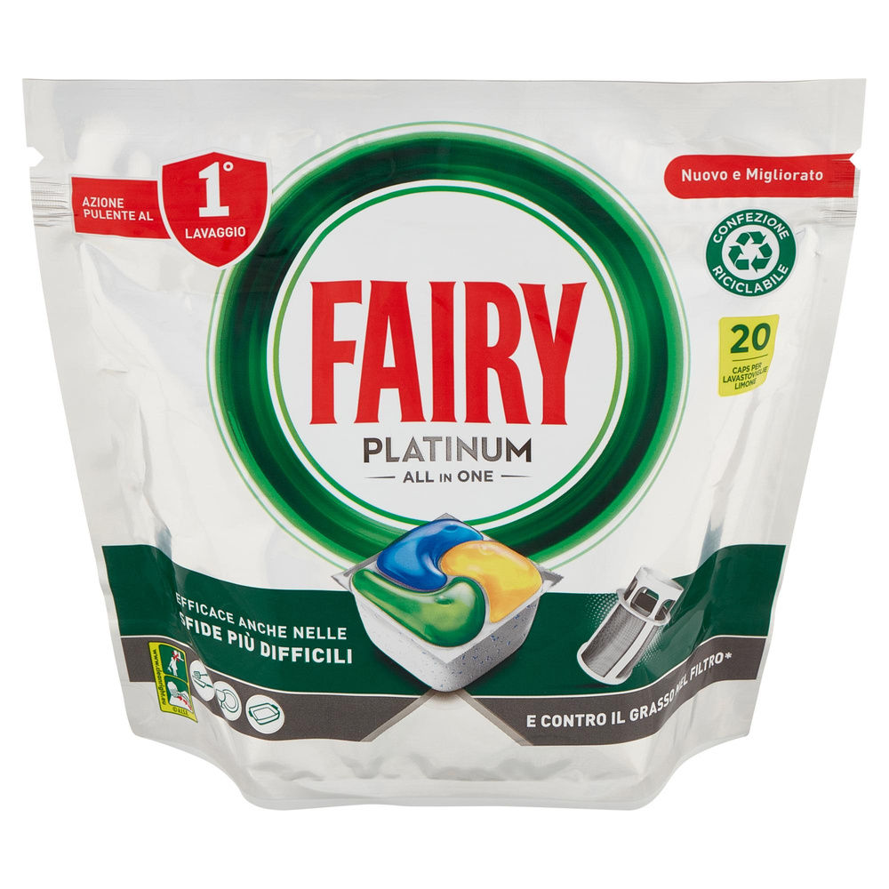 DETERSIVO LAVASTOVIGLIE FAIRY PLATINUM LIMONE 20CAPS G 298 - 4