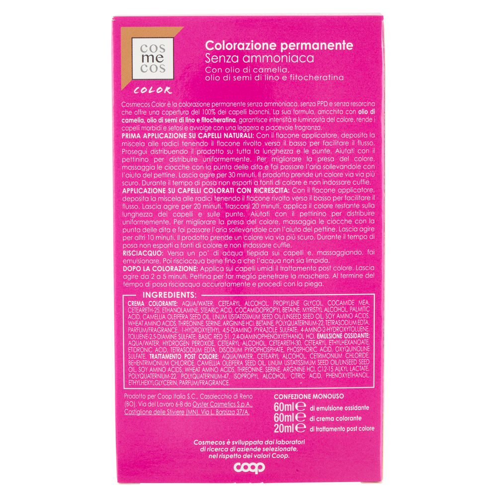 COLORAZIONE PERMANENTE 4.6 ROSSO MOGANO COSMECOS COLOR COOP  PZ.1 - 1
