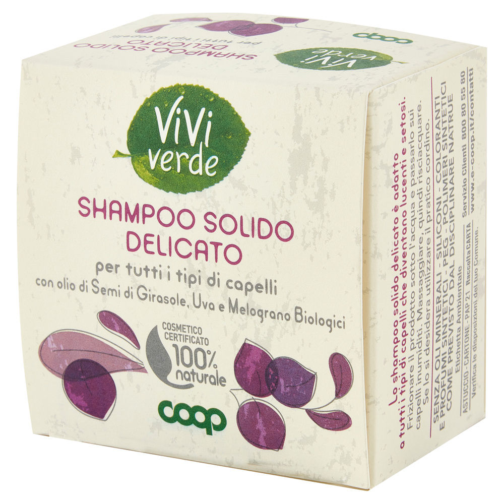 SHAMPOO SOLIDO DELICATO VIVI VERDE COOP G 60 - 8