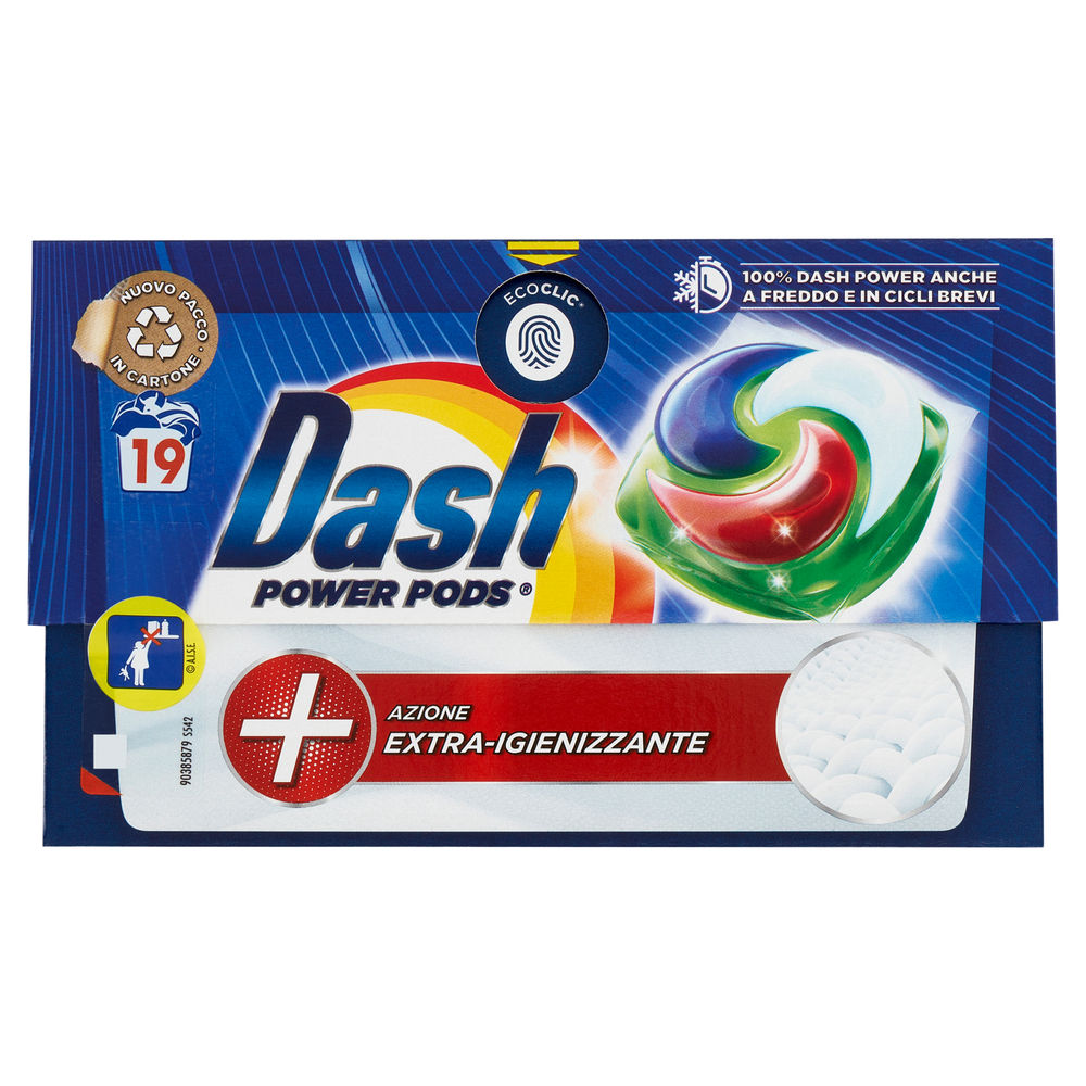 DETERSIVO LAVATRICE DASH PODS POWER IGIENIZZANTE 19LAV KG0,4883 - 0