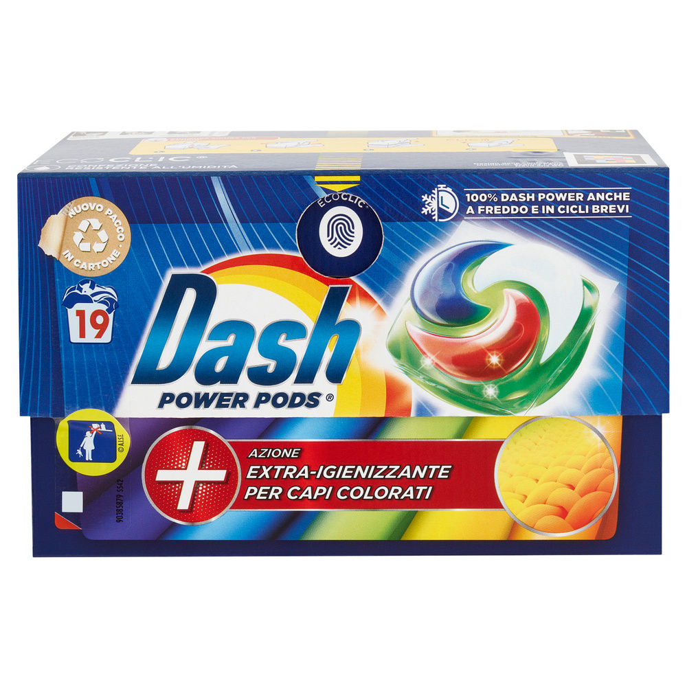 DETERSIVO LAVATRICE DASH PODS POWER IGIENIZZANTE COLORE 19LAV KG0,4883 - 6