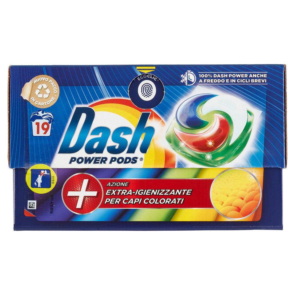 DETERSIVO LAVATRICE DASH PODS POWER IGIENIZZANTE COLORE 19LAV KG0,4883 - 5