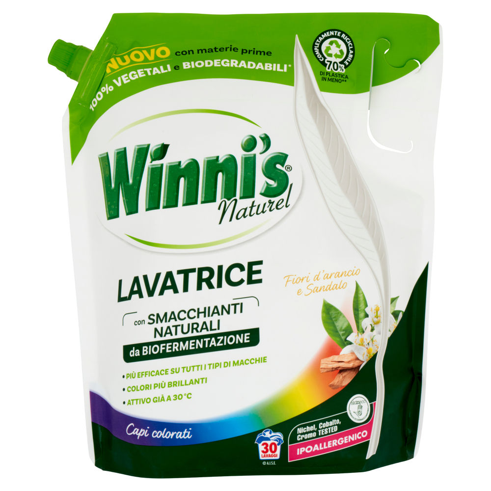 Detersivo lavatrice winni's ecoformato capi colorati 30lav  l 1,35