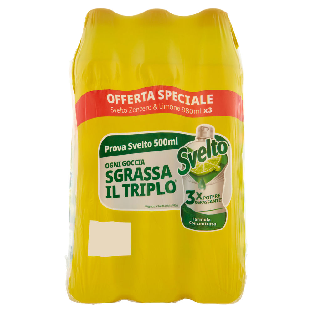 DETERSIVO STOVIGLIE LIQUIDO SVELTO ZENZERO 3XML 980 - 0