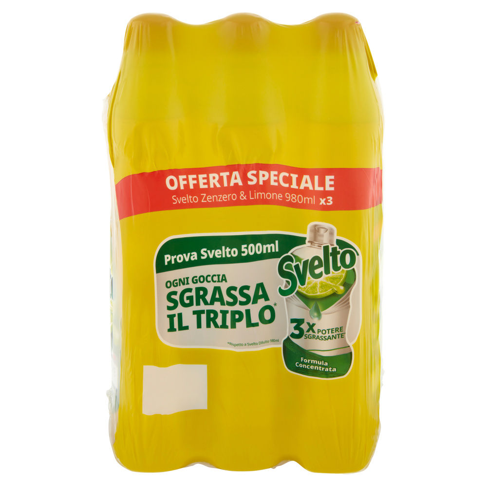 DETERSIVO STOVIGLIE LIQUIDO SVELTO ZENZERO 3XML 980 - 7