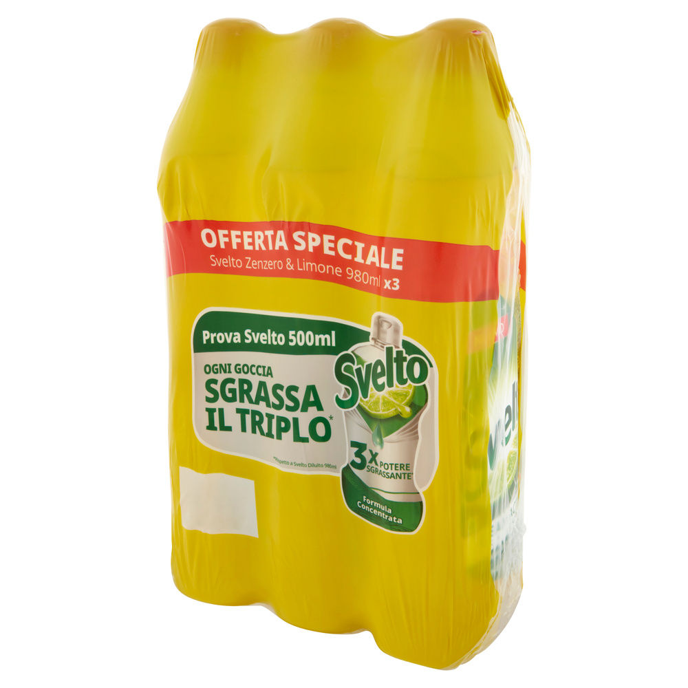 DETERSIVO STOVIGLIE LIQUIDO SVELTO ZENZERO 3XML 980 - 2