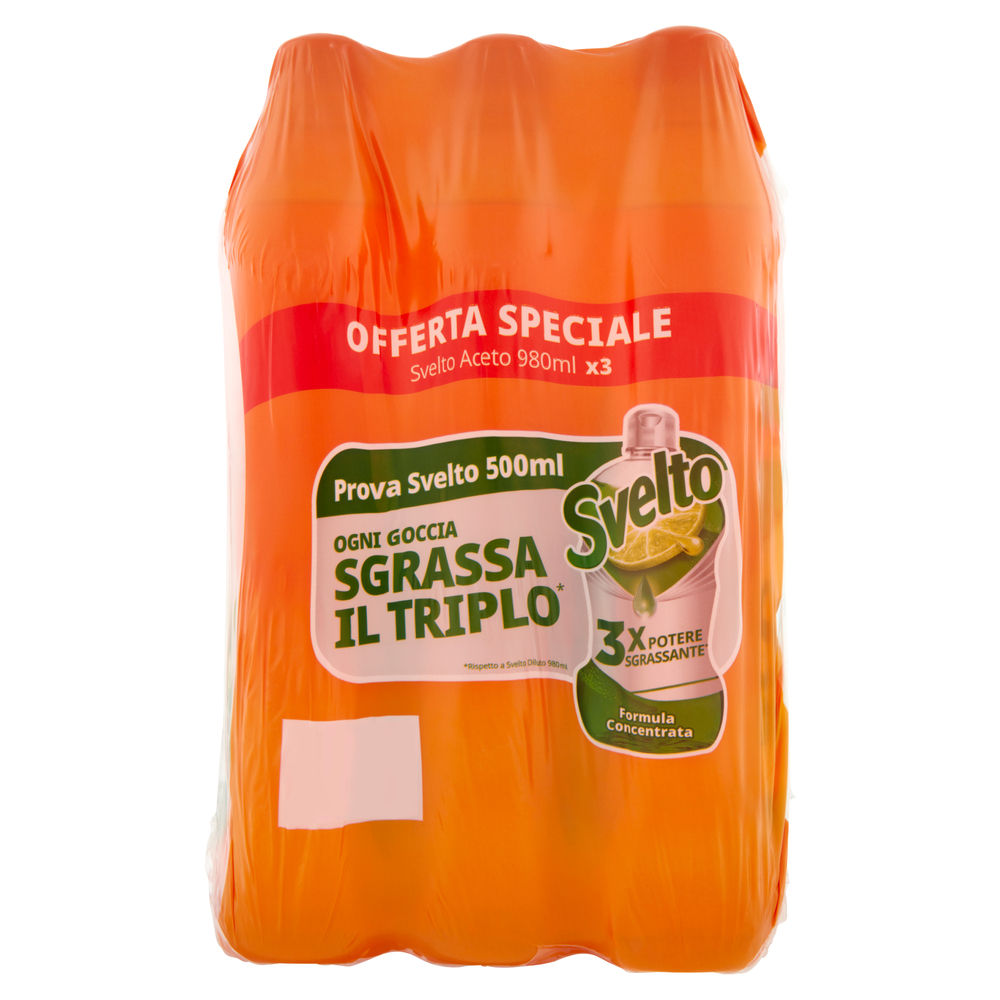DETERSIVO STOVIGLIE LIQUIDO SVELTO ACETO 3XML 980 - 0