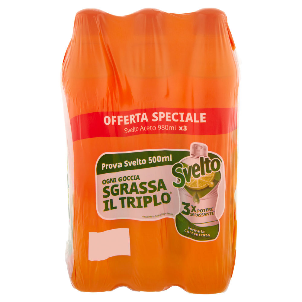DETERSIVO STOVIGLIE LIQUIDO SVELTO ACETO 3XML 980 - 7