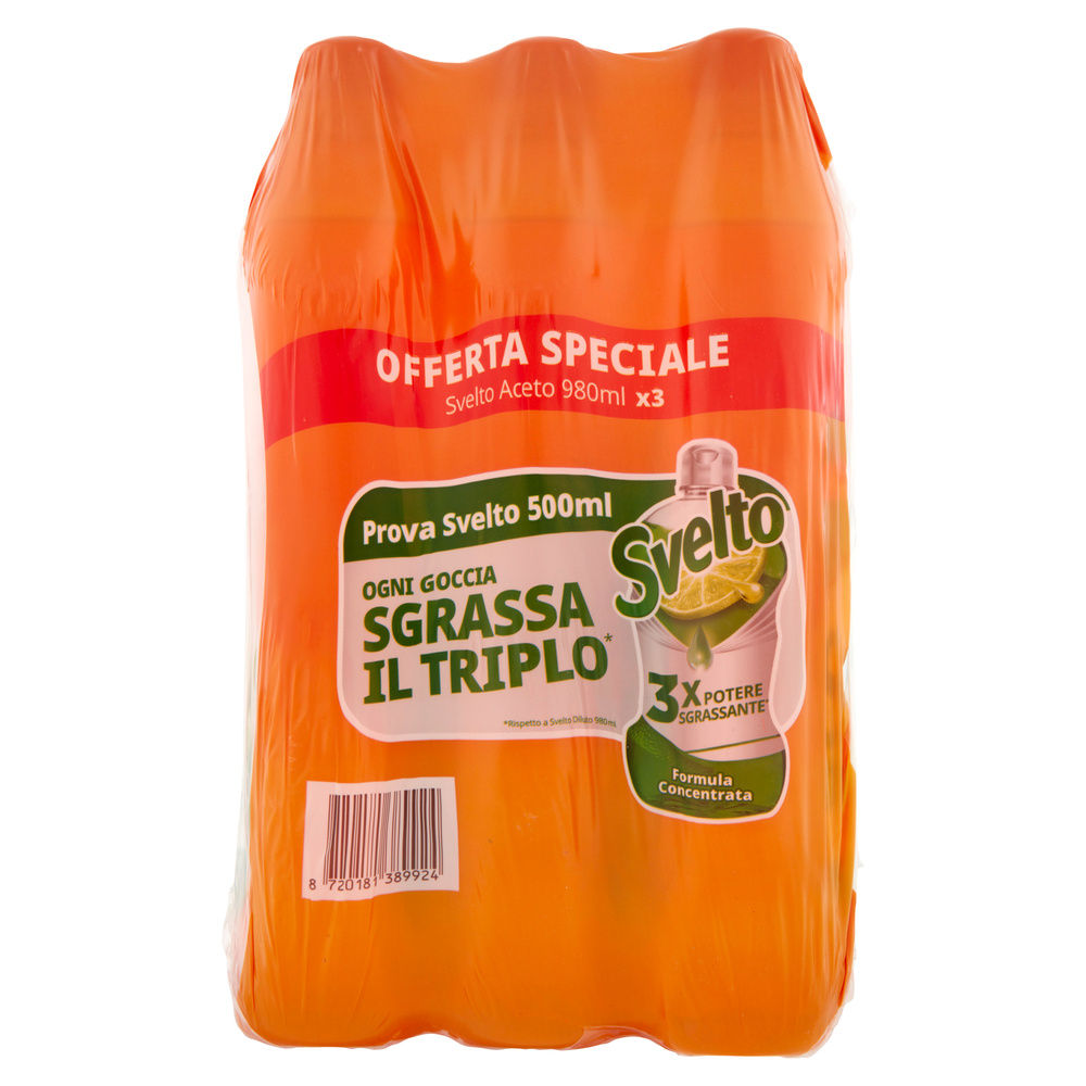 DETERSIVO STOVIGLIE LIQUIDO SVELTO ACETO 3XML 980 - 4