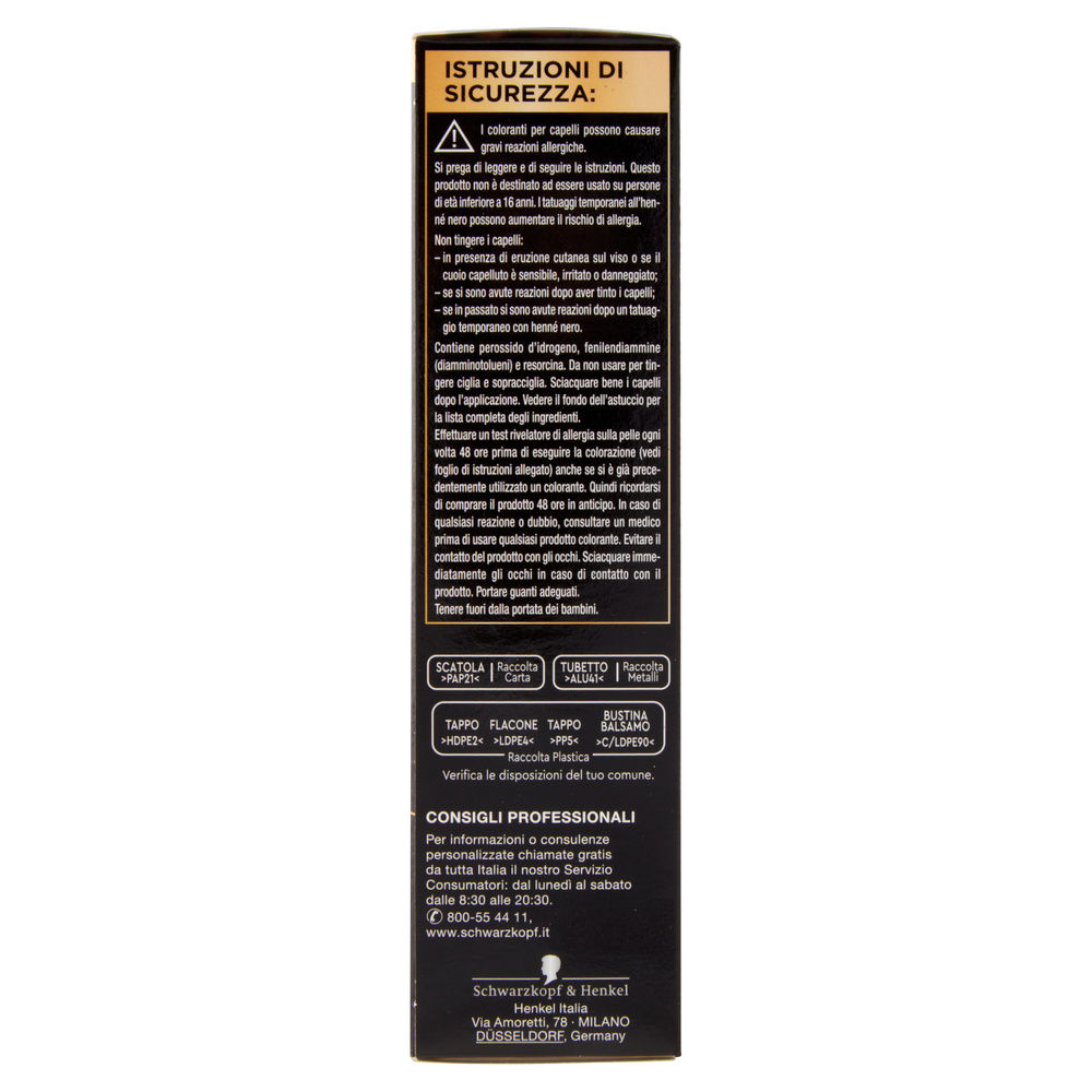 COLORAZIONE PERMANENTE SCHWARZKOPF PALETTE OLEO INTENSE 2-10 BLACK BROWN PZ.1 - 5