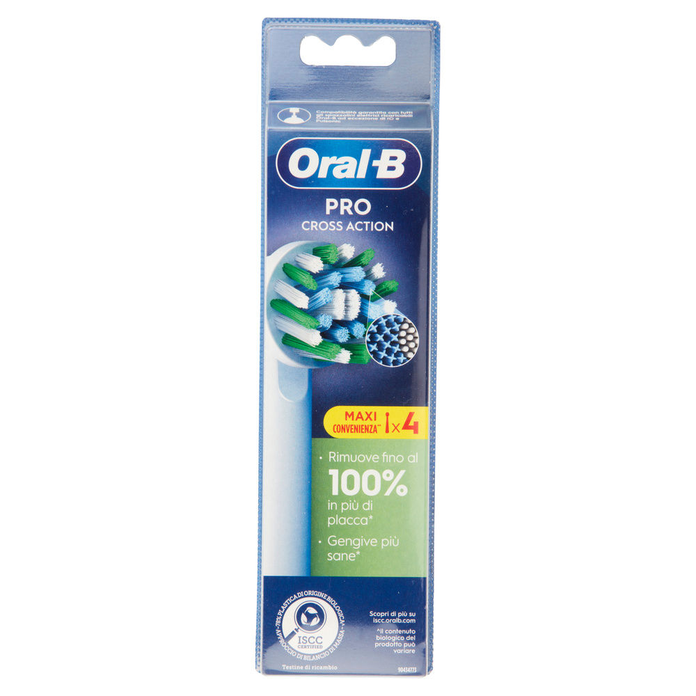 TESTINE DI RICAMBIO PER SPAZZOLINO ELETTRICO ORAL B CROSS ACTION PZ.4 - 4
