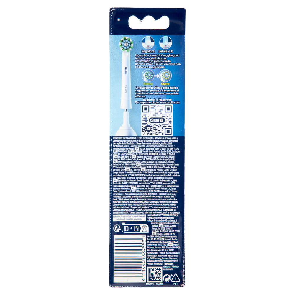 TESTINE DI RICAMBIO PER SPAZZOLINO ELETTRICO ORAL B CROSS ACTION PZ.4 - 1