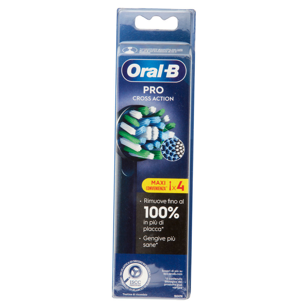 TESTINE DI RICAMBIO PER SPAZZOLINO ELETTRICO ORAL B CROSS ACTION BLACK PZ.4 - 4