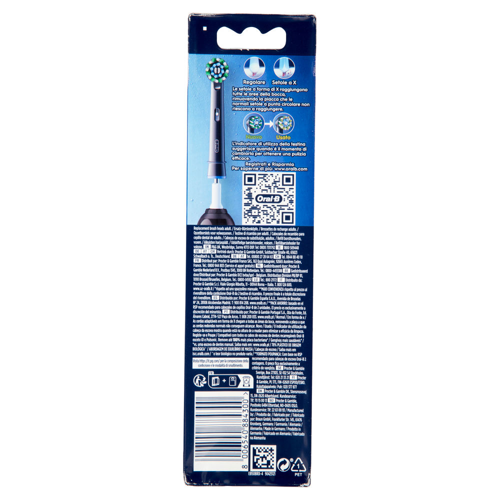 TESTINE DI RICAMBIO PER SPAZZOLINO ELETTRICO ORAL B CROSS ACTION BLACK PZ.4 - 1