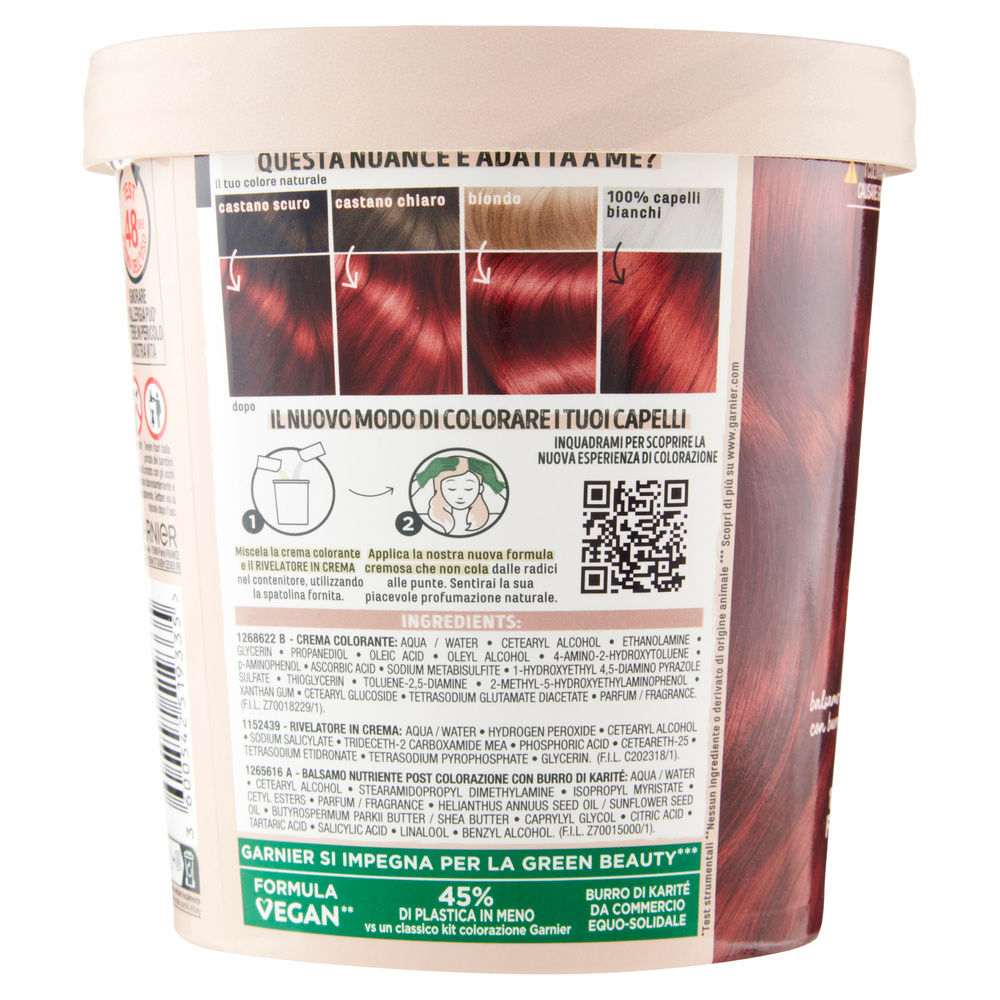 COLORAZIONE PERMANENTE GARNIER GOOD ROSSO MELOGRANO PZ.1 - 4
