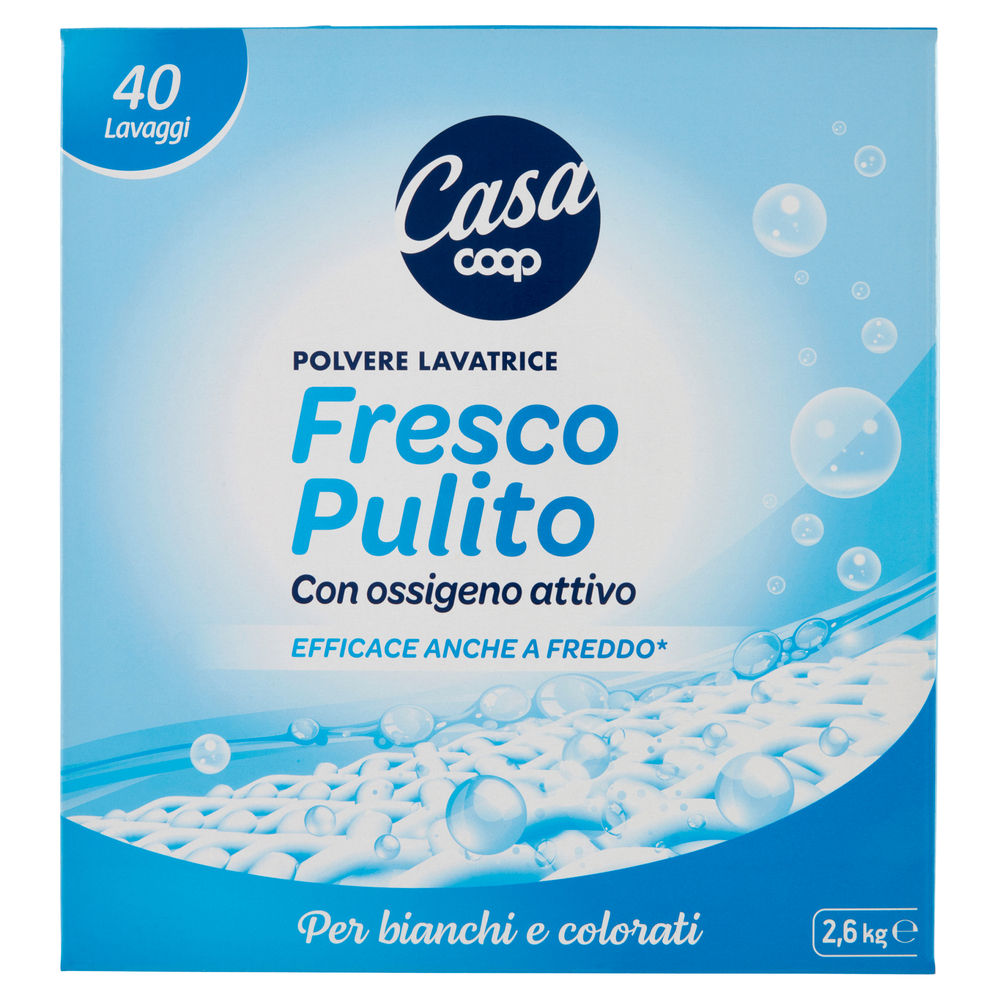 DETERSIVO LAVATRICE COOP CASA IN POLVERE FRESCO PULITO 40LAV KG 2,6 - 0