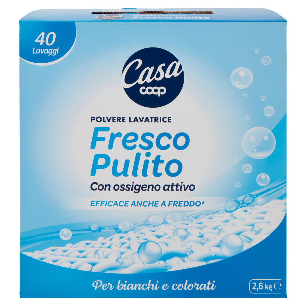 DETERSIVO LAVATRICE COOP CASA IN POLVERE FRESCO PULITO 40LAV KG 2,6 - 2