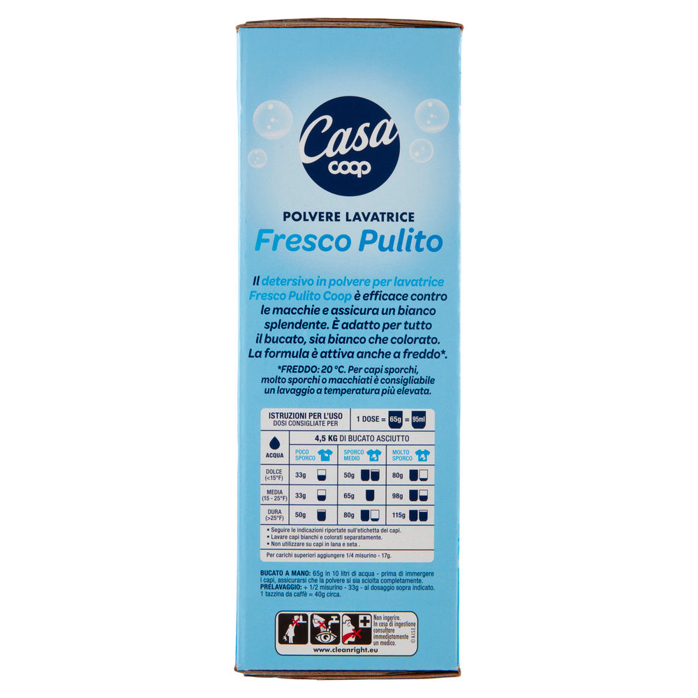 DETERSIVO LAVATRICE COOP CASA IN POLVERE FRESCO PULITO 40LAV KG 2,6 - 4
