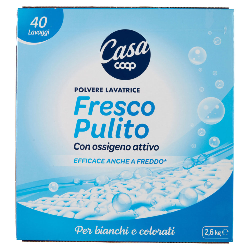 DETERSIVO LAVATRICE COOP CASA IN POLVERE FRESCO PULITO 40LAV KG 2,6 - 1
