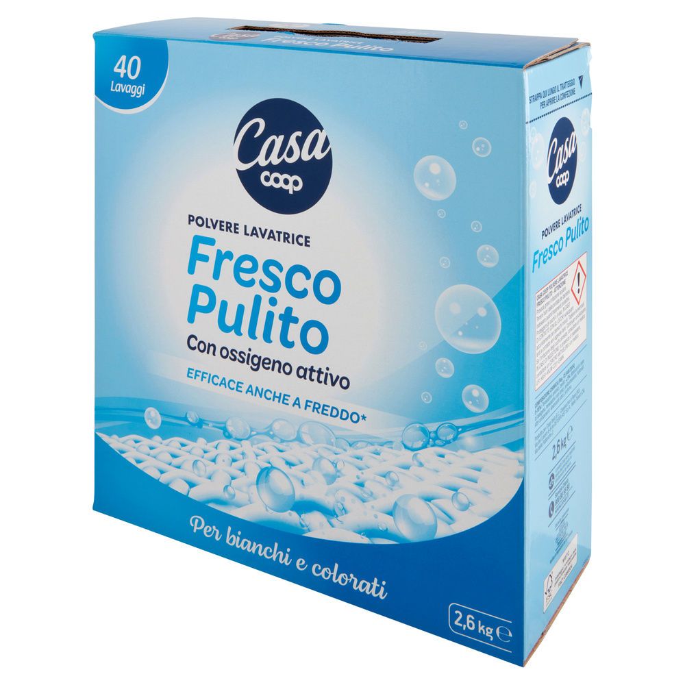 DETERSIVO LAVATRICE COOP CASA IN POLVERE FRESCO PULITO 40LAV KG 2,6 - 8