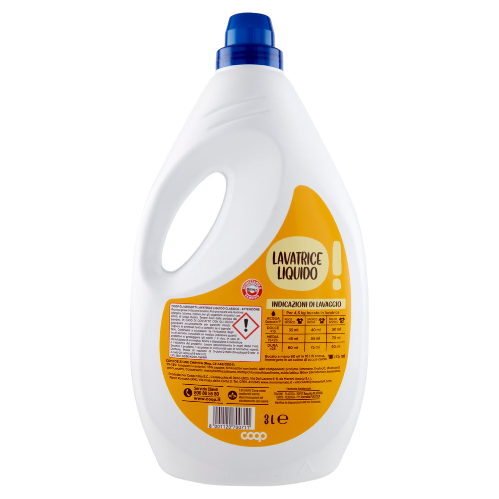 DETERSIVO LAVATRICE LIQUIDO GLI SPESOTTI COOP CLASSICO 54LAV L 3 - 1