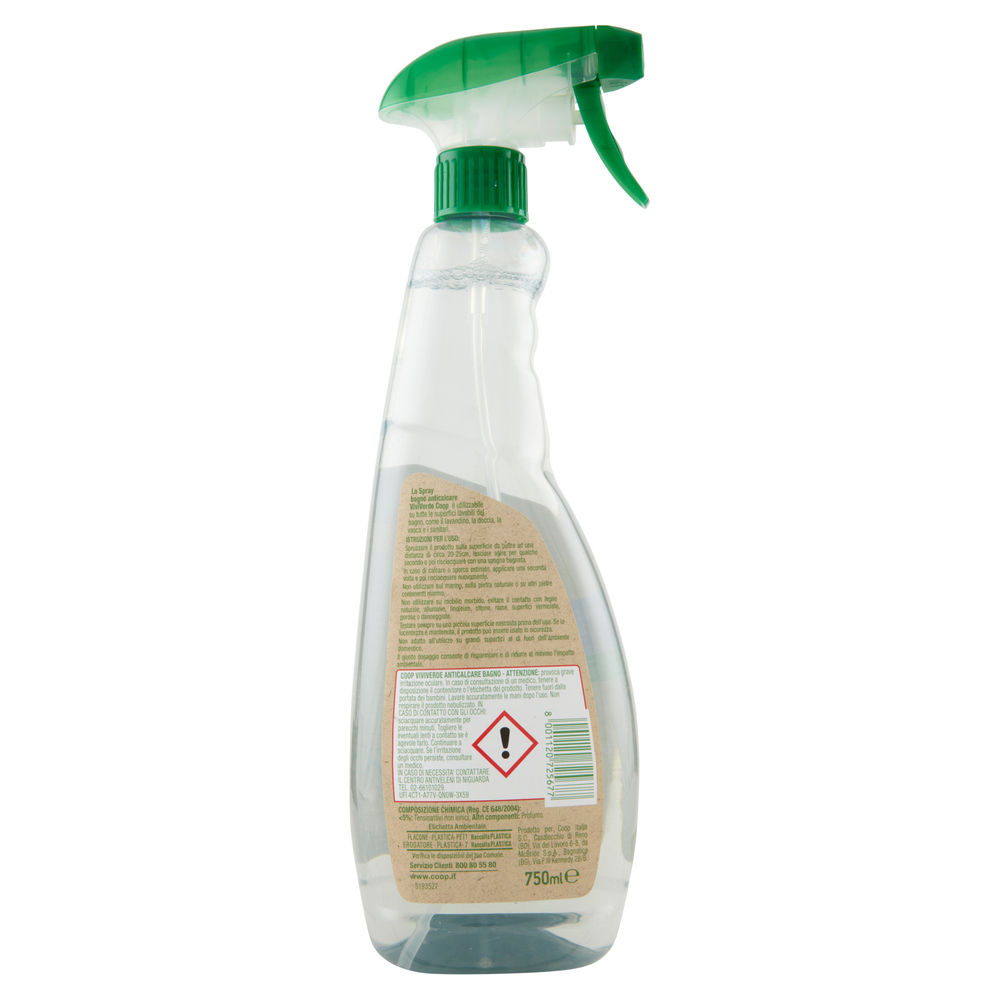 DETERGENTE BAGNO SPRAY ANTICALCARE COOP VIVIVERDE ML 750 - 1
