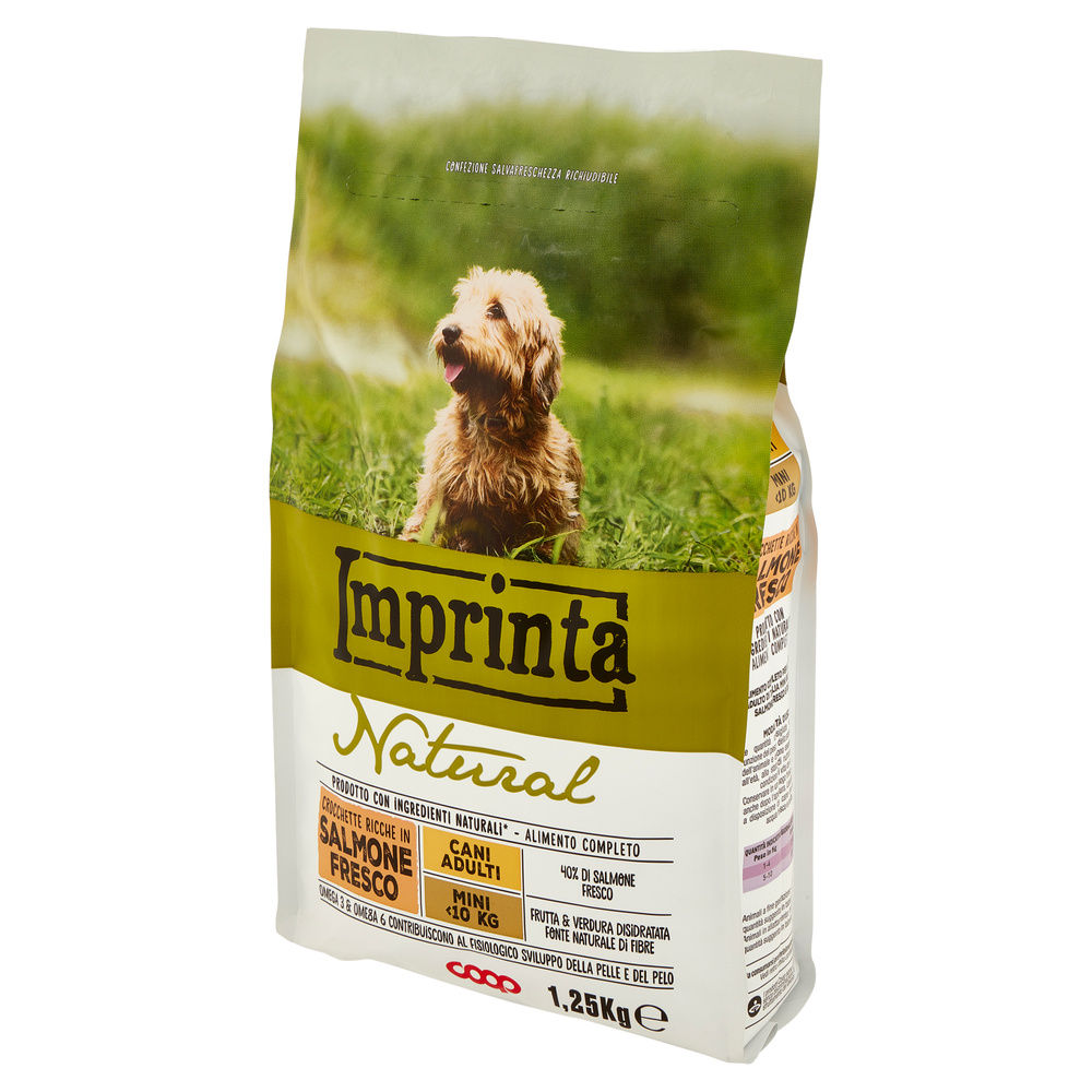 SECCO CANE CROCCHETTE NATURALI CANE SALMONE TG.MINI IMPRINTA COOP KG1,25 - 8