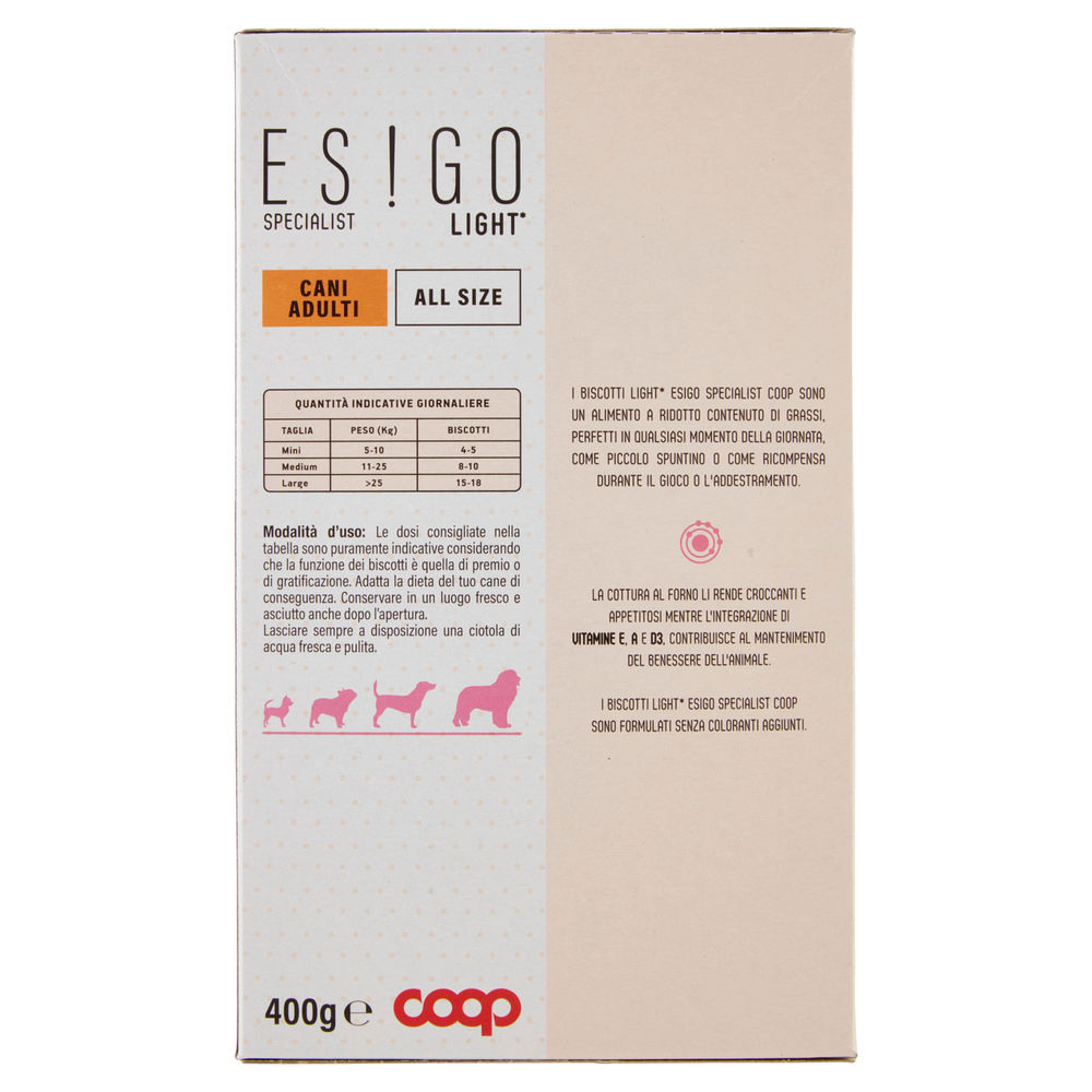 BISCOTTI CANI ADULTI LIGHT ESIGO SPEC COOP G400 - 1