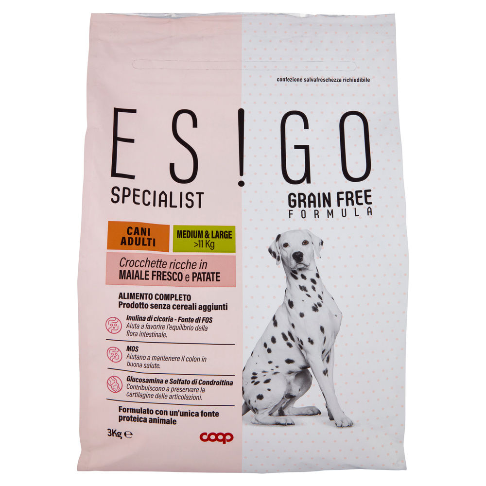 SECCO CANE CROCC.CANI ADULTI GRAINFREE MAIALE TG.MED/LARGE ESIGO SPEC COOP KG3 - 2