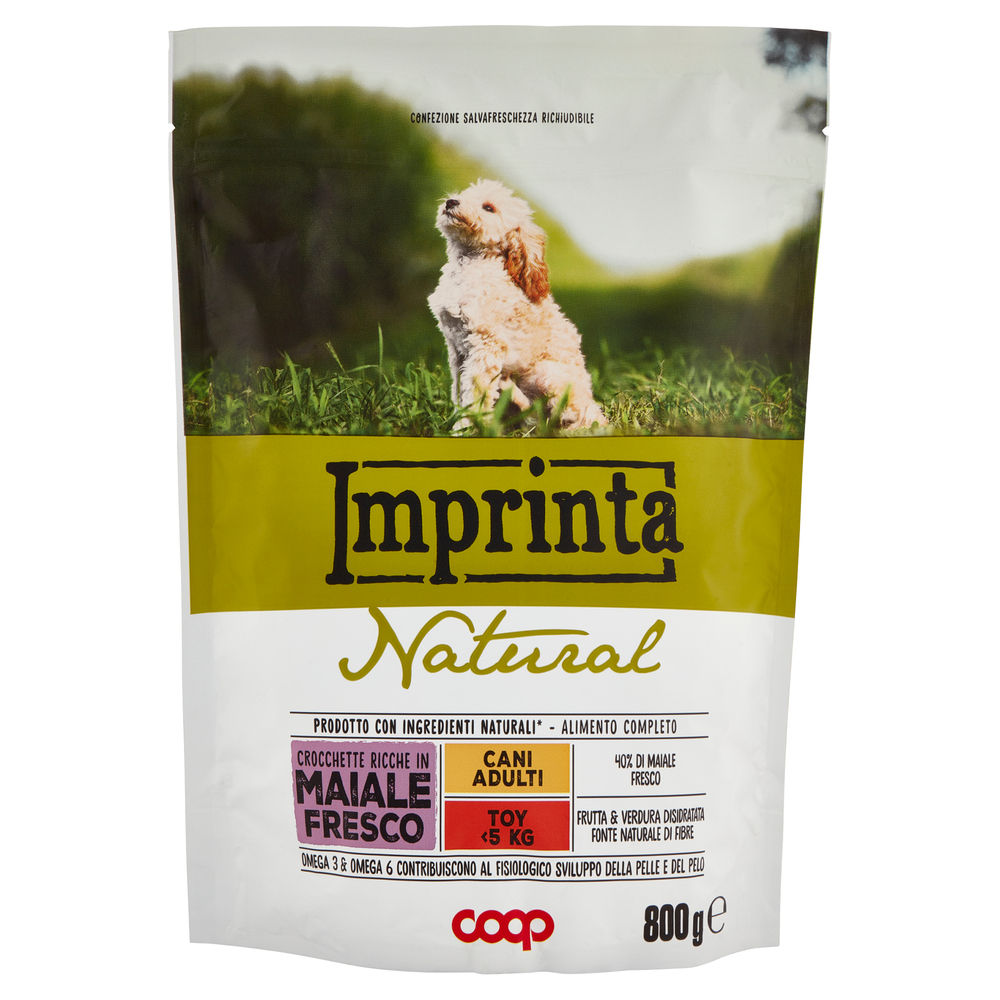 Secco cane crocchette naturali cane maiale toy imprinta coop g800