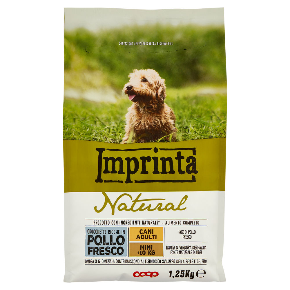 SECCO CANE CROCCHETTE NATURALI CANE POLLO TG.MINI IMPRINTA COOP KG1,25 - 0