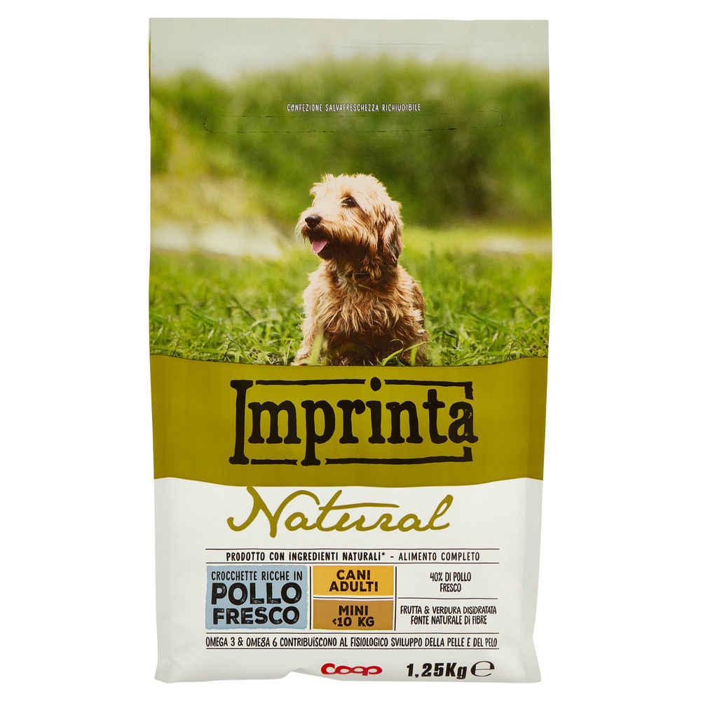 SECCO CANE CROCCHETTE NATURALI CANE POLLO TG.MINI IMPRINTA COOP KG1,25 - 2