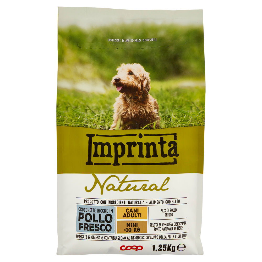 SECCO CANE CROCCHETTE NATURALI CANE POLLO TG.MINI IMPRINTA COOP KG1,25 - 3