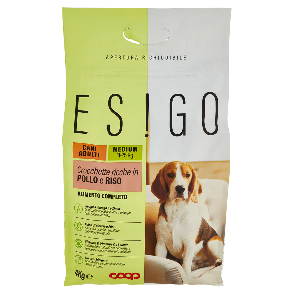 SECCO CANE CROCC.CANI ADULT TG. MEDIUM POLLO E RISO ESIGO COOP KG4 - 2
