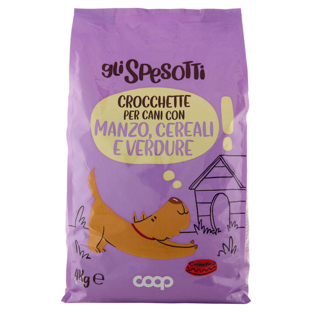 Secco cane crocchette per cani manzo/cereali/verdure gli spesotti coop kg.4