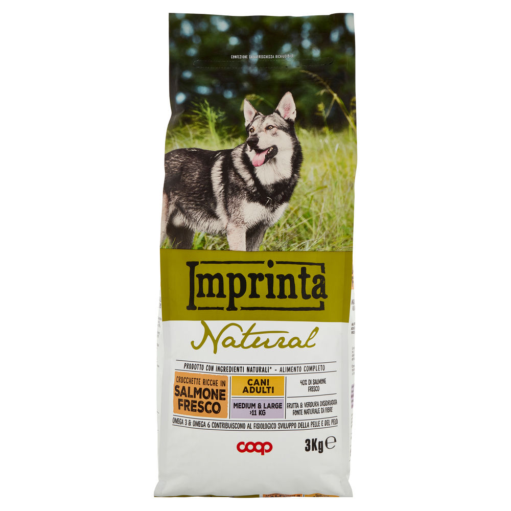 SECCO CANE CROCCHETTE NATURALI SALMONE TG.MED/LARGE CANE IMPRINTA COOP KG3 - 0