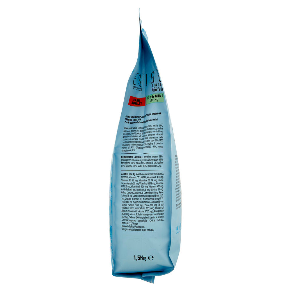 SECCO CANE CROCC.CANI ADULTI MONOPR.SALM/PAT TG.TOY/MINI ESIGO SPEC COOP KG1,5 - 5