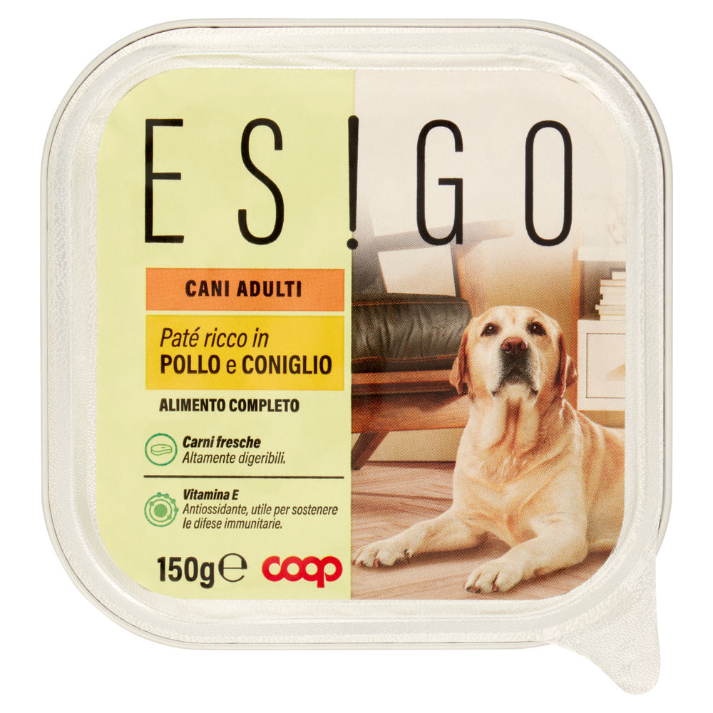 UMIDO CANE PATÈ PER CANI ADULTI POLLO E CONIGLIO ESIGO COOP G150 - 0