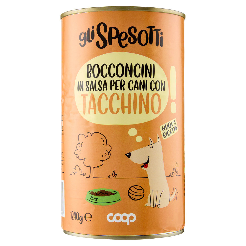 UMIDO CANE BOCCONCINI PER CANI TACCHINO LATTINA GLI SPESOTTI COOP KG 1,24 - 14