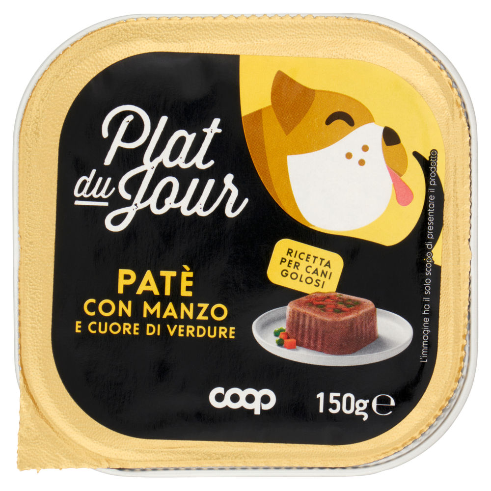 UMIDO CANE PATÉ CANE MANZO E CUORE DI VERDURE PLAT DU JOUR COOP G 150 - 1