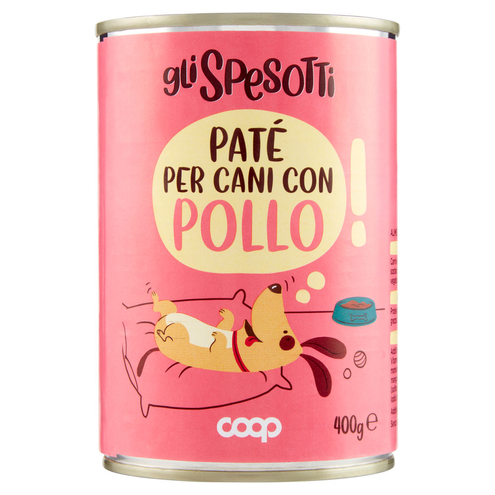 UMIDO CANE PATE' PER CANI POLLO LATTINA GLI SPESOTTI COOP G400 - 0